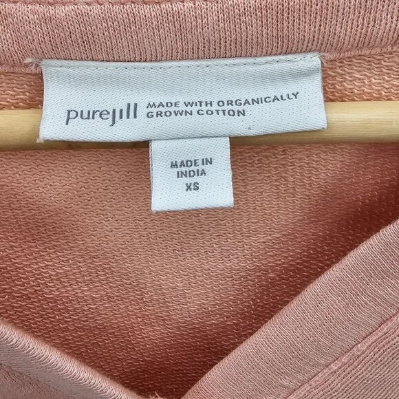 J. Jill Womens XS French Terry Organic Cotton Long‎ Sleeve Sweatshirt - Picture 2 of 10